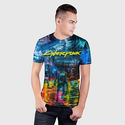 Футболка спортивная мужская Сyberpunk City, цвет: 3D-принт — фото 2