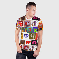 Футболка спортивная мужская Английские буквы 2, цвет: 3D-принт — фото 2
