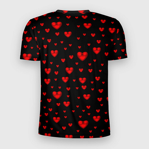 Мужская спорт-футболка Красные сердца / 3D-принт – фото 2
