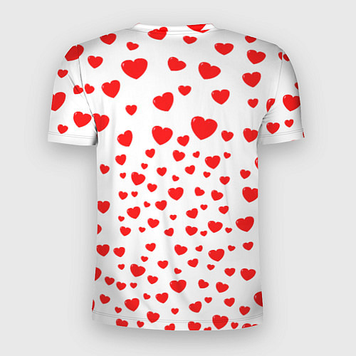 Мужская спорт-футболка Енот в сердечках / 3D-принт – фото 2