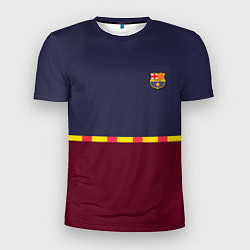 Мужская спорт-футболка FC Barcelona Flag and team Logo 202122