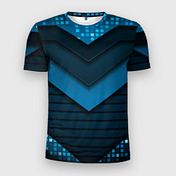 Футболка спортивная мужская 3D luxury blue abstract, цвет: 3D-принт