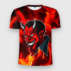 Мужская спорт-футболка The devil is on fire