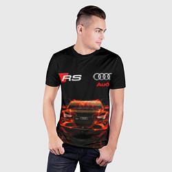 Футболка спортивная мужская AUDI RS 5 FIRE АУДИ РС 5, цвет: 3D-принт — фото 2