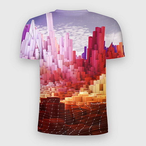 Мужская спорт-футболка Симуляция города / 3D-принт – фото 2