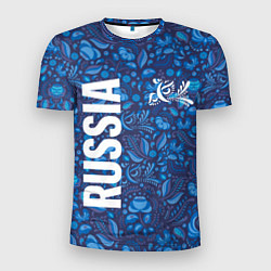 Футболка спортивная мужская ФОРМА СБОРНОЙ РОССИИ ГЖЕЛЬ, цвет: 3D-принт