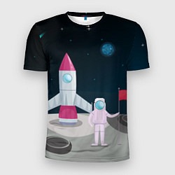 Мужская спорт-футболка Астронавт покоряет космос