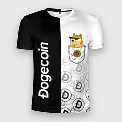 Футболка спортивная мужская DOGECOIN DOGE КАРМАН, цвет: 3D-принт