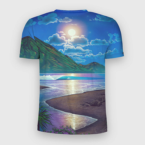 Мужская спорт-футболка Гавайский пейзаж / 3D-принт – фото 2