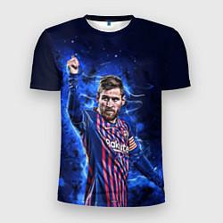 Футболка спортивная мужская Lionel Messi Barcelona 10, цвет: 3D-принт