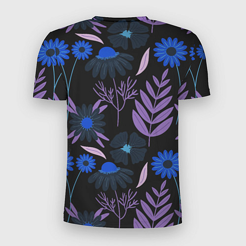 Мужская спорт-футболка Цветы и листья / 3D-принт – фото 2