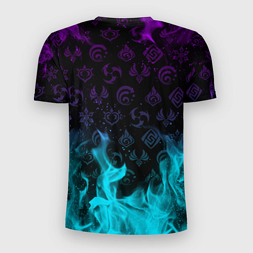 Мужская спорт-футболка GENSHIN IMPACT НЕОНОВЫЙ ОГОНЬ / 3D-принт – фото 2