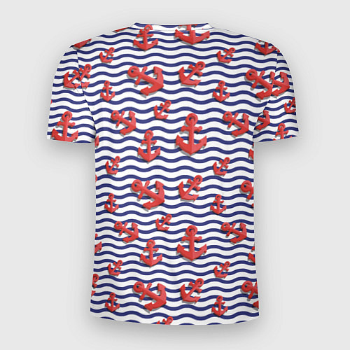 Мужская спорт-футболка Красные якоря / 3D-принт – фото 2