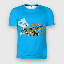 Футболка спортивная мужская Морская абстракция, цвет: 3D-принт