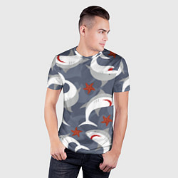 Футболка спортивная мужская Акулы, цвет: 3D-принт — фото 2