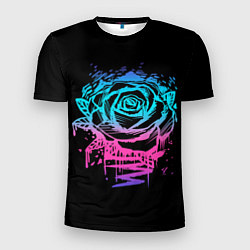 Мужская спорт-футболка Неоновая Роза Neon Rose