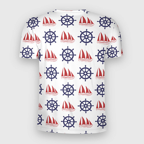 Мужская спорт-футболка Корабли и штурвалы / 3D-принт – фото 2