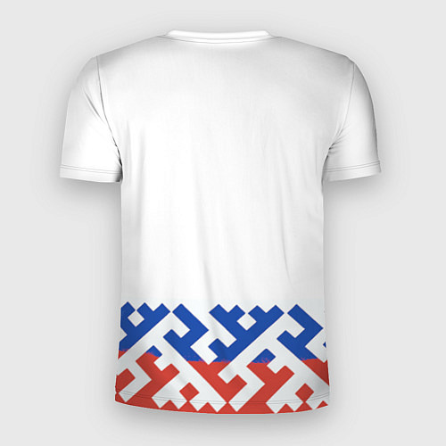 Мужская спорт-футболка Русский орнамент в цветах флага / 3D-принт – фото 2