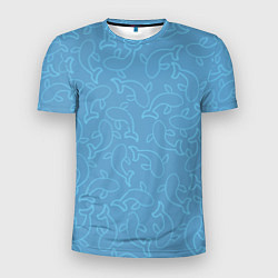 Мужская спорт-футболка Рыбки на голубом