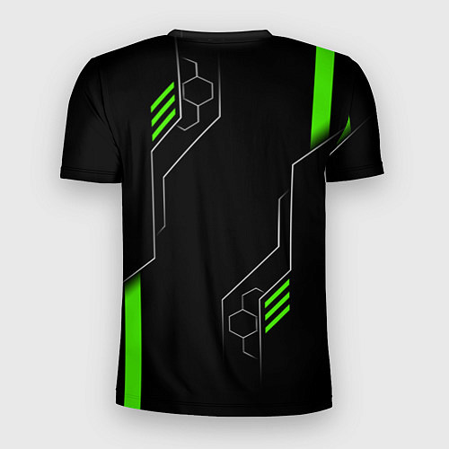Мужская спорт-футболка ФУТУРИСТИЧНАЯ БРОНЯ ЗЕЛЕНАЯ / 3D-принт – фото 2