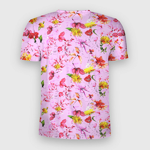Мужская спорт-футболка Пикачу в цветочках / 3D-принт – фото 2