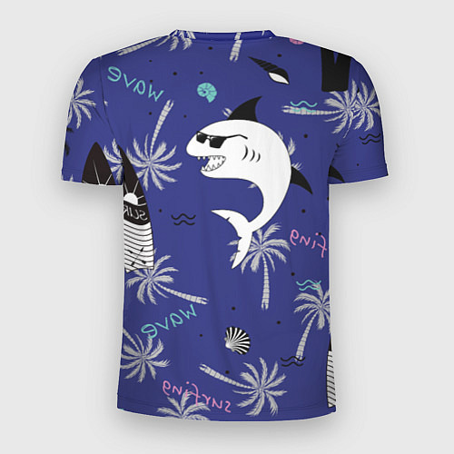 Мужская спорт-футболка Акула и серфинг / 3D-принт – фото 2