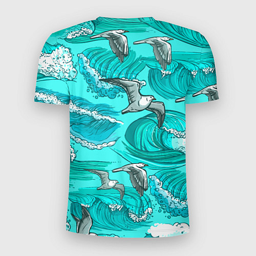 Мужская спорт-футболка Чайки в море / 3D-принт – фото 2