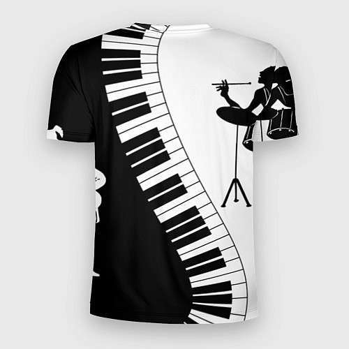 Мужская спорт-футболка Черно Белое пианино / 3D-принт – фото 2