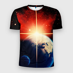 Мужская спорт-футболка Космос земля 3D