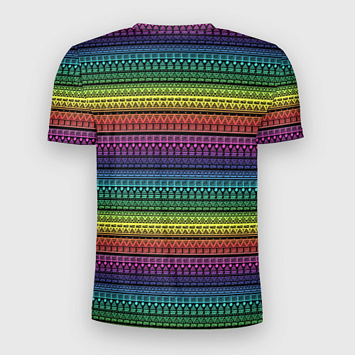 Мужская спорт-футболка Этнический радужный орнамент / 3D-принт – фото 2
