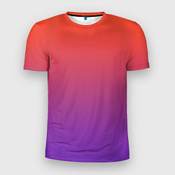 Футболка спортивная мужская Оранжевый и Фиолетовый, цвет: 3D-принт