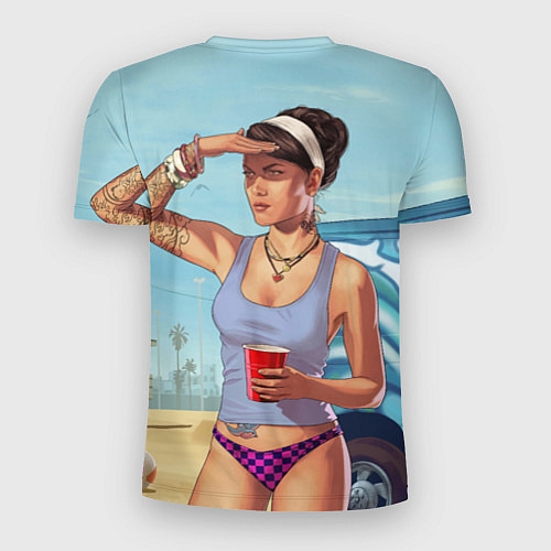 Мужская спорт-футболка Girl with coffee / 3D-принт – фото 2