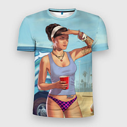 Мужская спорт-футболка Girl with coffee
