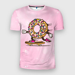 Мужская спорт-футболка Пончик на скейте