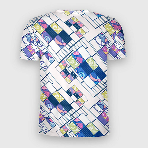 Мужская спорт-футболка Этнический узор пэчворк / 3D-принт – фото 2