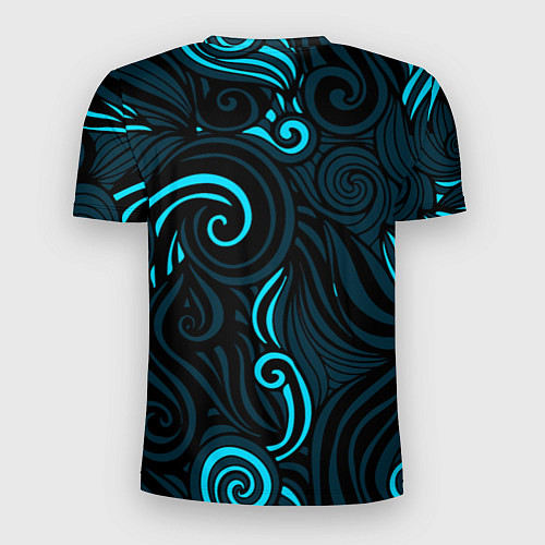 Мужская спорт-футболка Лазурные листья / 3D-принт – фото 2