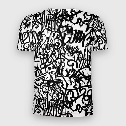 Мужская спорт-футболка Graffiti black on white / 3D-принт – фото 2