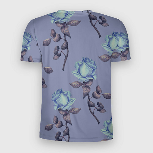 Мужская спорт-футболка Голубые розы / 3D-принт – фото 2