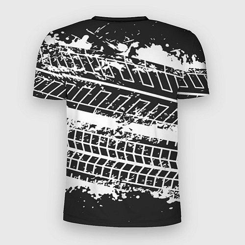 Мужская спорт-футболка MITSUBISHI СЛЕДЫ ШИН / 3D-принт – фото 2