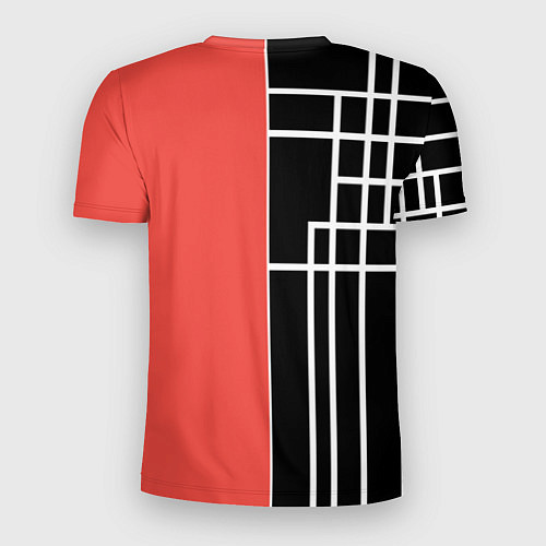Мужская спорт-футболка Черный и коралловый арт деко / 3D-принт – фото 2
