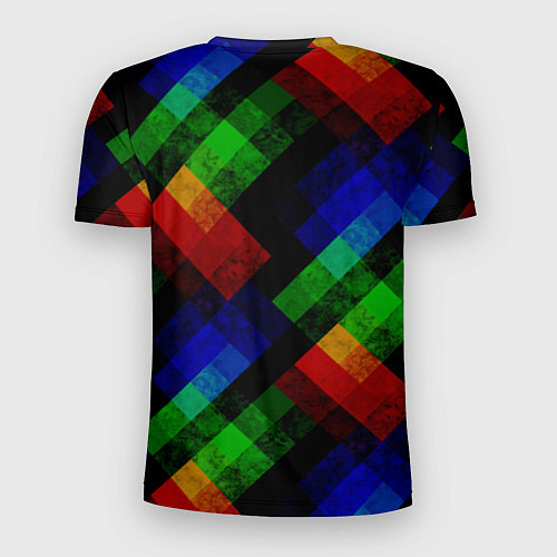 Мужская спорт-футболка Разноцветный мраморный узор / 3D-принт – фото 2