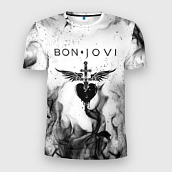 Футболка спортивная мужская BON JOVI HEART СЕРДЦЕ, цвет: 3D-принт