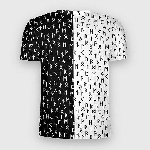 Мужская спорт-футболка Руны чёрно-белое / 3D-принт – фото 2