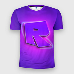 Мужская спорт-футболка ROBLOX NEON LOGO РОБЛОКС