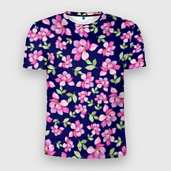 Футболка спортивная мужская Акварельные цветы Магнолии, цвет: 3D-принт