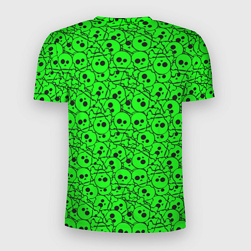 Мужская спорт-футболка Черепа на кислотно-зеленом фоне / 3D-принт – фото 2