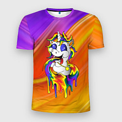 Футболка спортивная мужская Единорог Unicorn Rainbow Z, цвет: 3D-принт