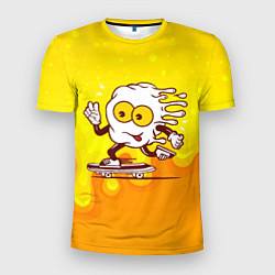 Футболка спортивная мужская Веселая яичница на скейте, цвет: 3D-принт