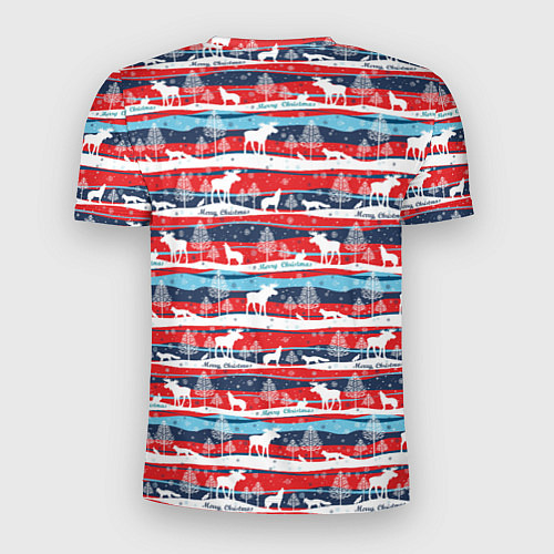 Мужская спорт-футболка Merry Christmas лесные звери / 3D-принт – фото 2