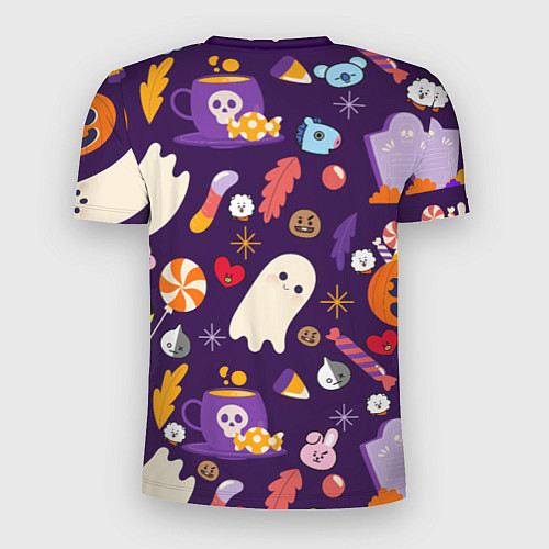 Мужская спорт-футболка HALLOWEEN BTS BT21 PATTERN БТ21 БТС ХЕЛЛОУИН / 3D-принт – фото 2